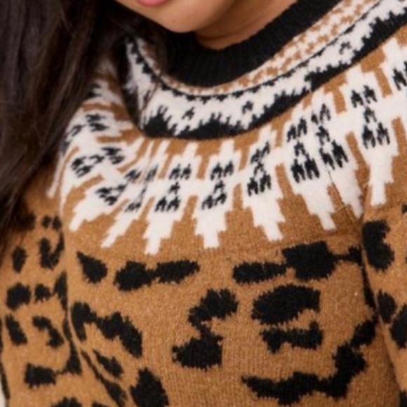 🆕🐆 Leopard Animal Print Vegan Cashmere Sweater 3 3X 22 24 NWT Torrid New Brown - Picture 4 of 5